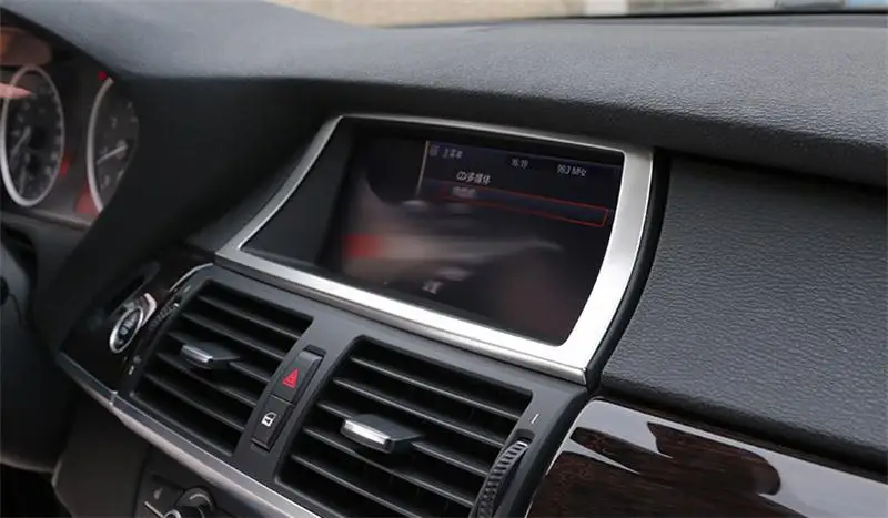 Из нержавеющей стали салона навигации Управление Панель Кондиционер Выход декоративные Рамки Накладка для BMW E70 E71 X5 X6