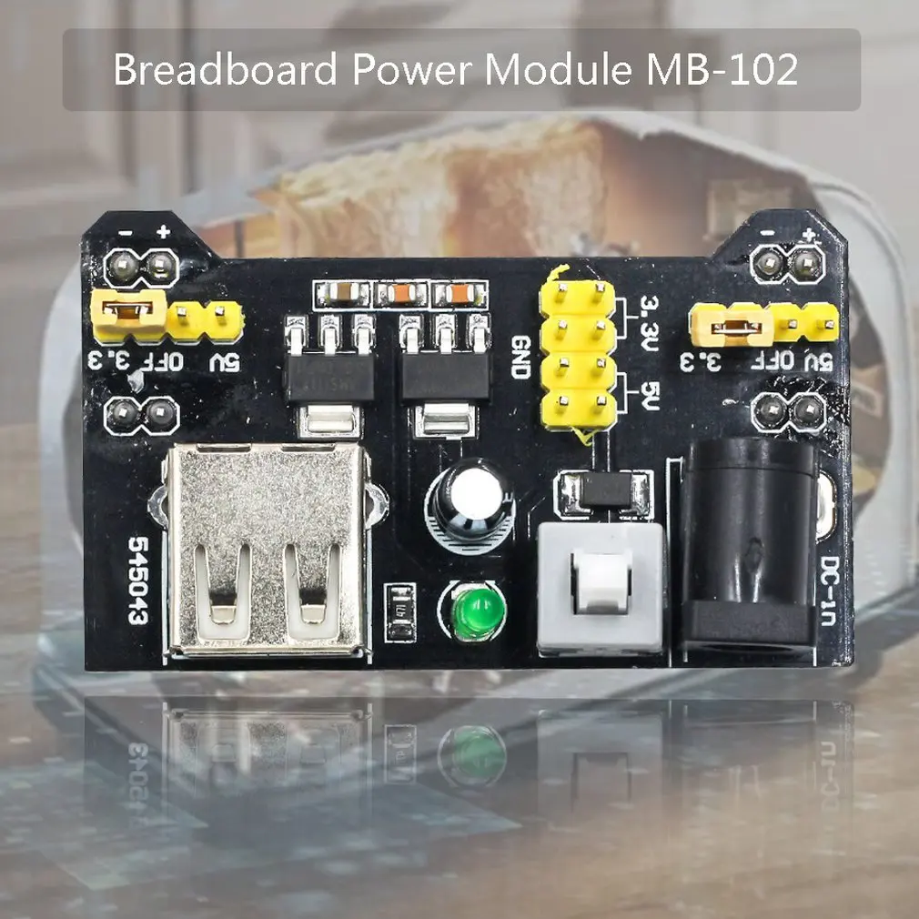 Макетная плата блок питания Mb-102 блок питания двухсторонний 5V3. 3 в Выход Dc Регулирующий модуль питания