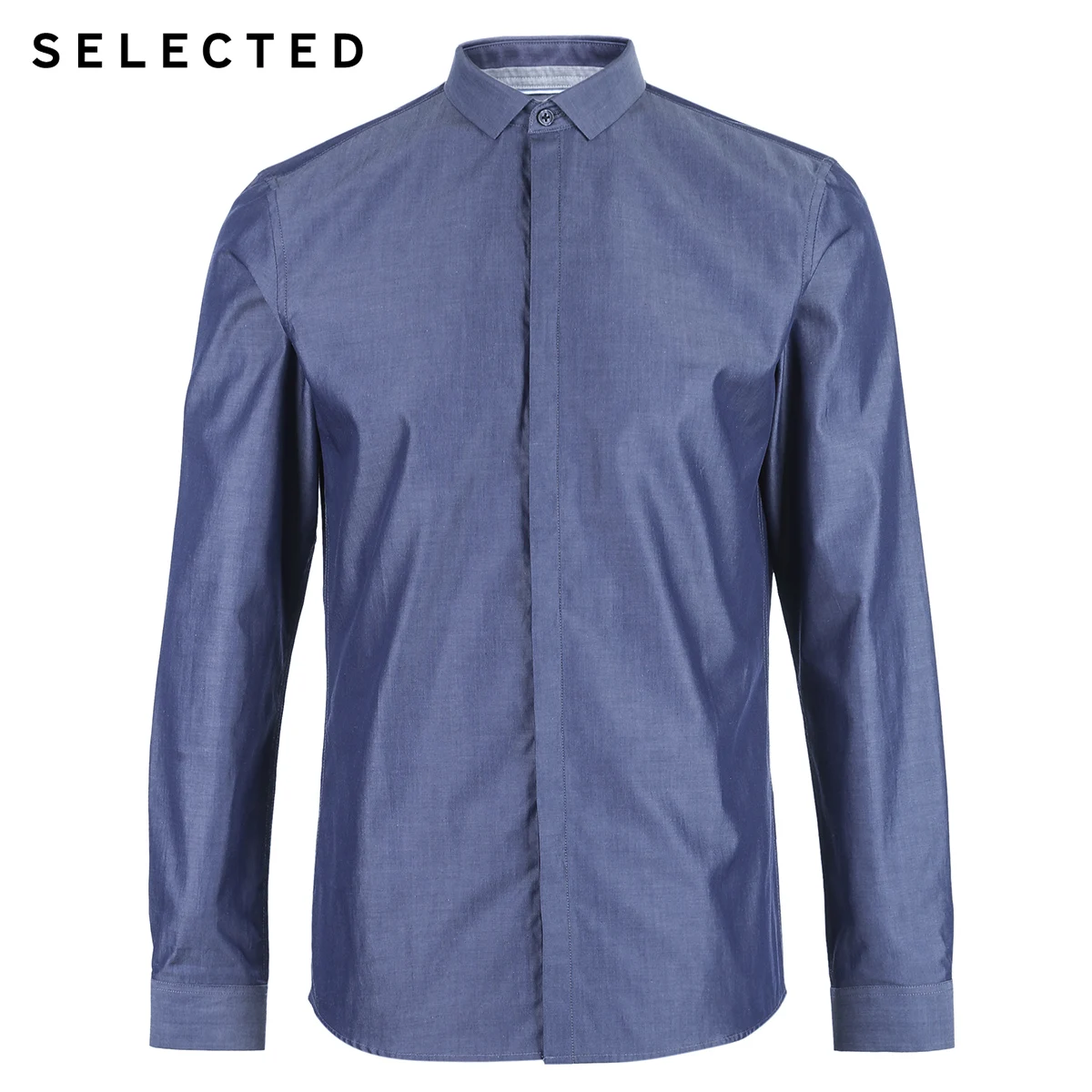 SELECTED Men's 100% Cotton Slim Fit Long sleeved Shirt S|419105515|Повседневные рубашки| |