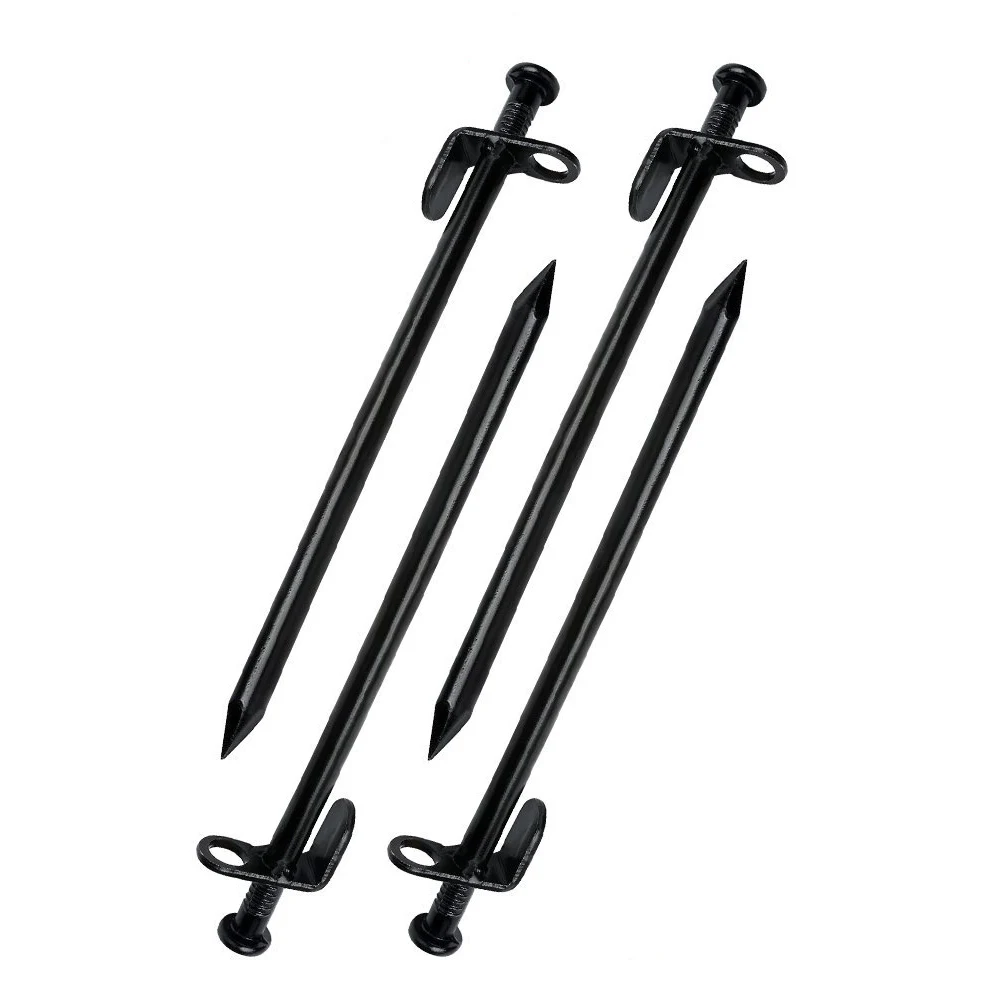 4 Pack Tent Stakes Heavy duty Steel Tent Pegs for Outdoors Mountain