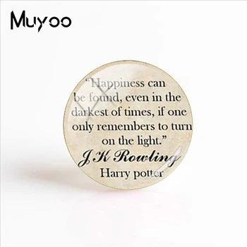 

2018 New Happiness can be Found Jewelry Glass Dome Cabochon Round Photo Printed Jewelry HP Quote Glass Cabochon