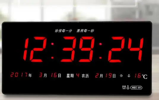 Светодиодный Календарь электронные цифровые часы для гостиной в дневное время тихий
