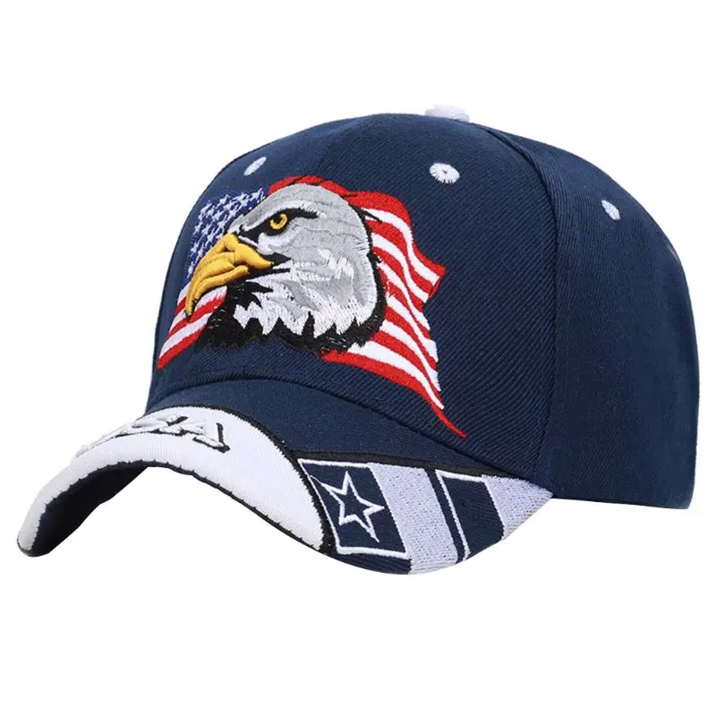 Унисекс патриотическая Американский Флаг Орел бейсболка США 3D вышивка армейская тактическая хип-хоп бейсболка наружная Регулируемая Солнцезащитная шляпа - Цвет: K