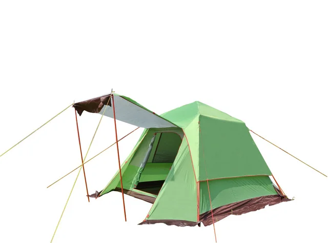 Cheap 2013 new style high quality waterproof double layer windproof 4-5 people large family party camping tent
