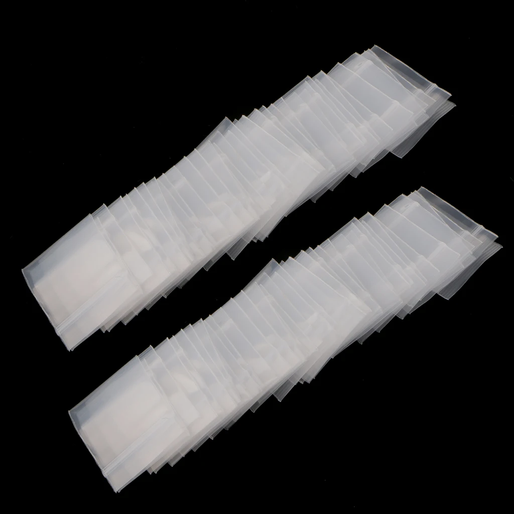 100pcs Mini Clear Zip Bag Poly Plastic Bag Recyclable Baggies for Home Kitchen Travel Storage Organization Tools - 1'x 1.1' 4mil
