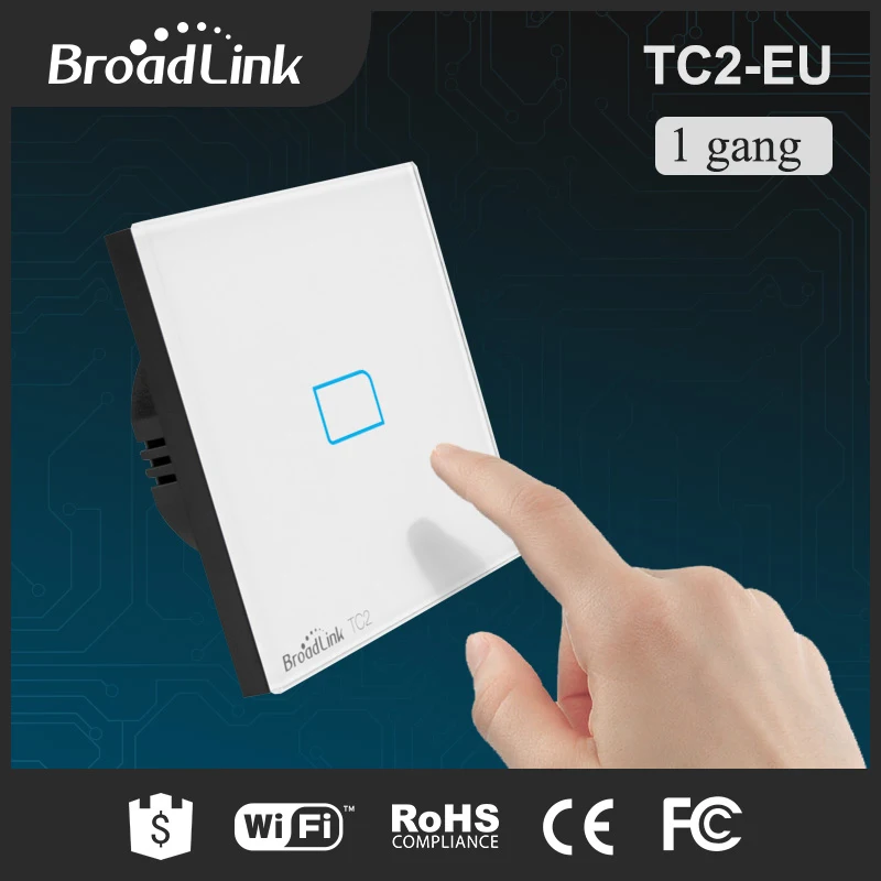 imágenes para Venta caliente TC2 1 Gang Pared Wifi Broadlink Interruptor de La Luz Panel de la Pantalla Táctil Inteligente Inalámbrico de Control Remoto Del Teléfono Estándar de LA UE casa imágenes para Venta caliente TC2 1 Gang Pared Wifi Broadlink Interruptor de La Luz Panel de la Pantalla Táctil Inteligente Inalámbrico de Control Remoto Del Teléfono Estándar de LA UE casa