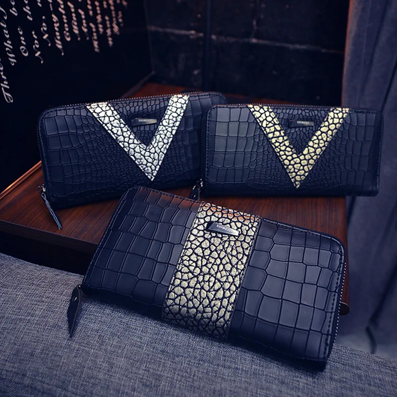 

Long Design Wallet Women Ladies Purses With Card Holder Luxury Brand Designer Alligator Pattern Women Wallet dollar price 2016