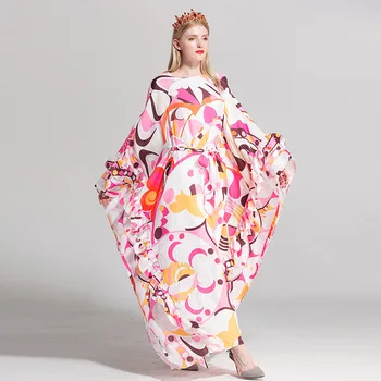 

2018 spring and summer new Thailand seaside beach loose dress elegant bohemian beach dress gown-style high quality floor length