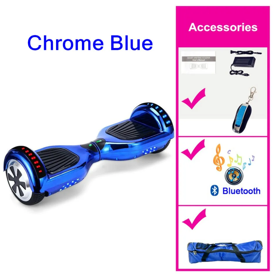 Хромированная золотисто-синяя доска для гироскопа, Oxboard, скейтборд, Электрический гироскутер - Цвет: 6.5 Chrome Blue