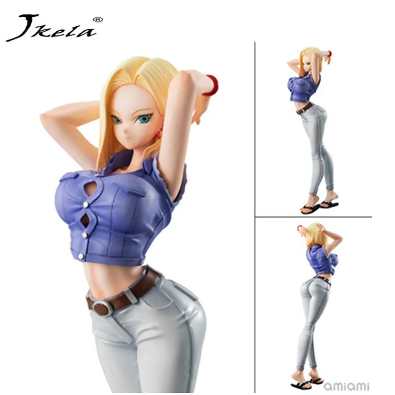 [Jkela] 25cm Dragon Ball Z Sexy Android 18 Lazuli Action Figure PVC New Arrival figures toys brinquedos Collection
