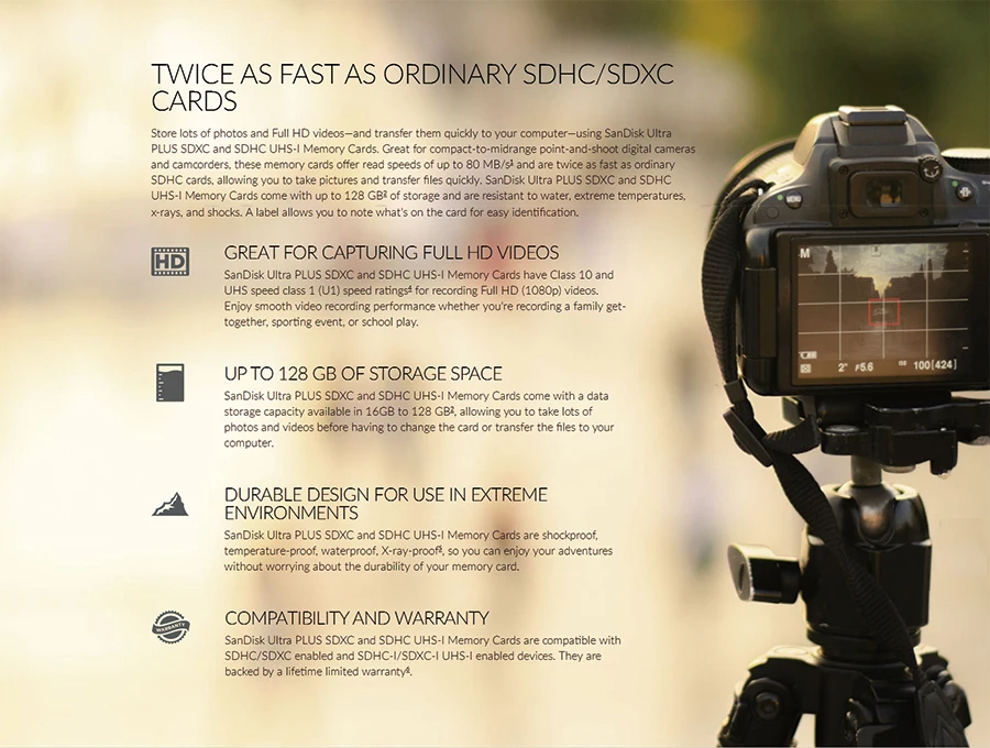 SanDisk Ultra Original SD card 8GB 16GB 32GB SDHC 64GB 128GB 256GB SDXC Class10 Memory Card C10 R80mb/s USH-1 Support for Camera samsung 64gb memory card