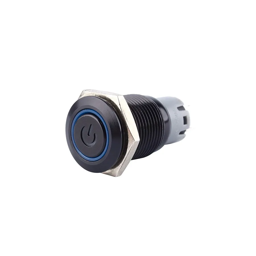 

4 Colors Car 16mm 12V 3A LED Light Lamp Button Toggle Switch Black Metal Plug Sales New