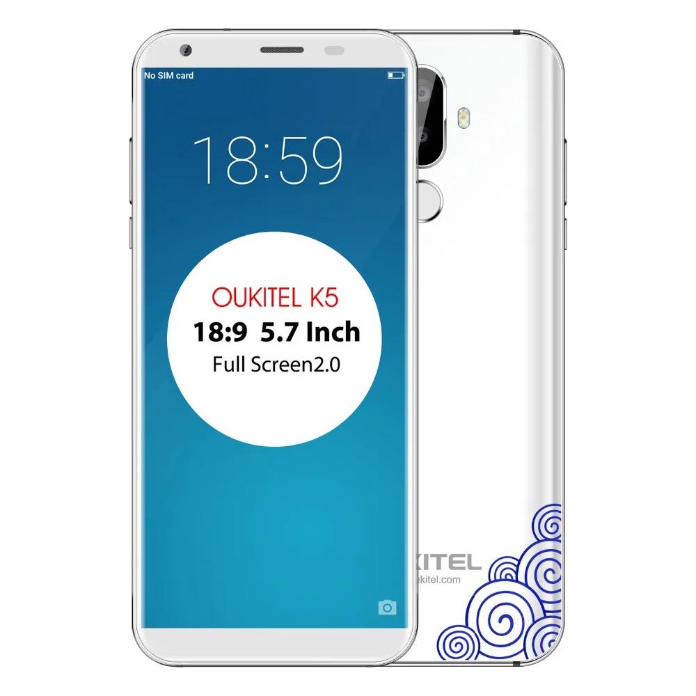 Oukitel K5 5.7 дюйма 18:9 Дисплей 4000 мАч мобильного телефона mtk6737t 4 ядра 2 ГБ Оперативная