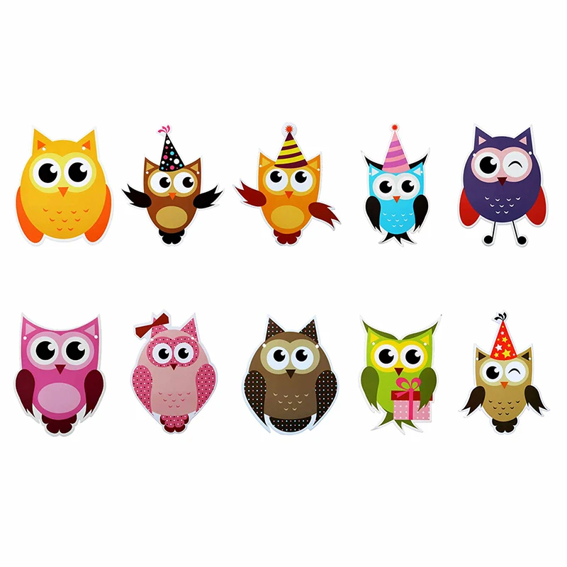 Birthday Garland Cartoon Animal Owl Paper Flags Banners Baby Shower Decorations Party Supplies Kids Birthday Party Decor Banners Streamers Confetti Aliexpress