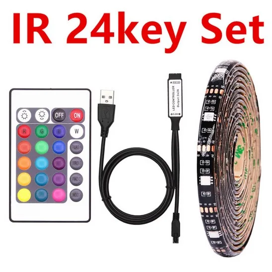 5 в постоянного тока USB Светодиодная лента 5050 водонепроницаемый RGB светодиодный