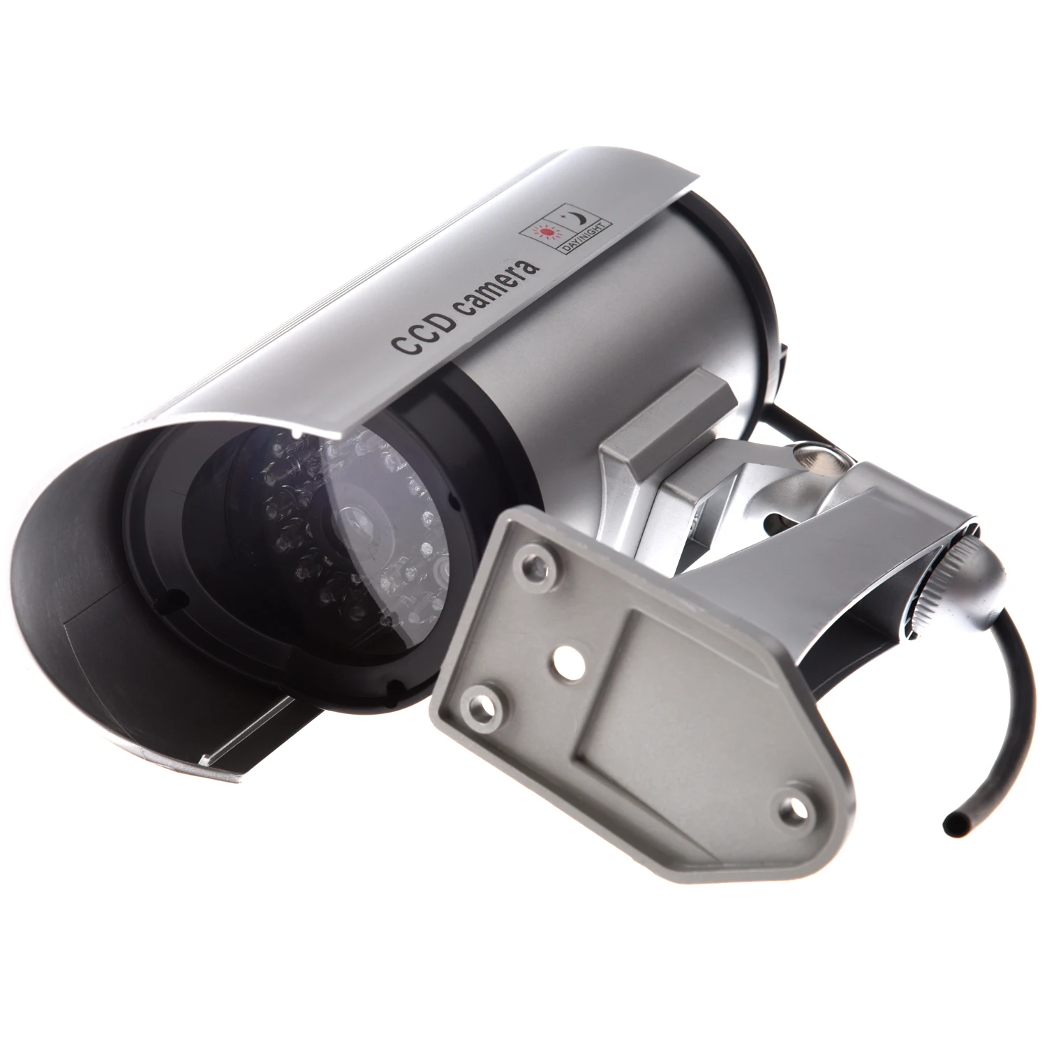 

Wholesale OUTDOOR FAKE / DUMMY SECURITY CAMERA w/ Blinking Light (Silver)
