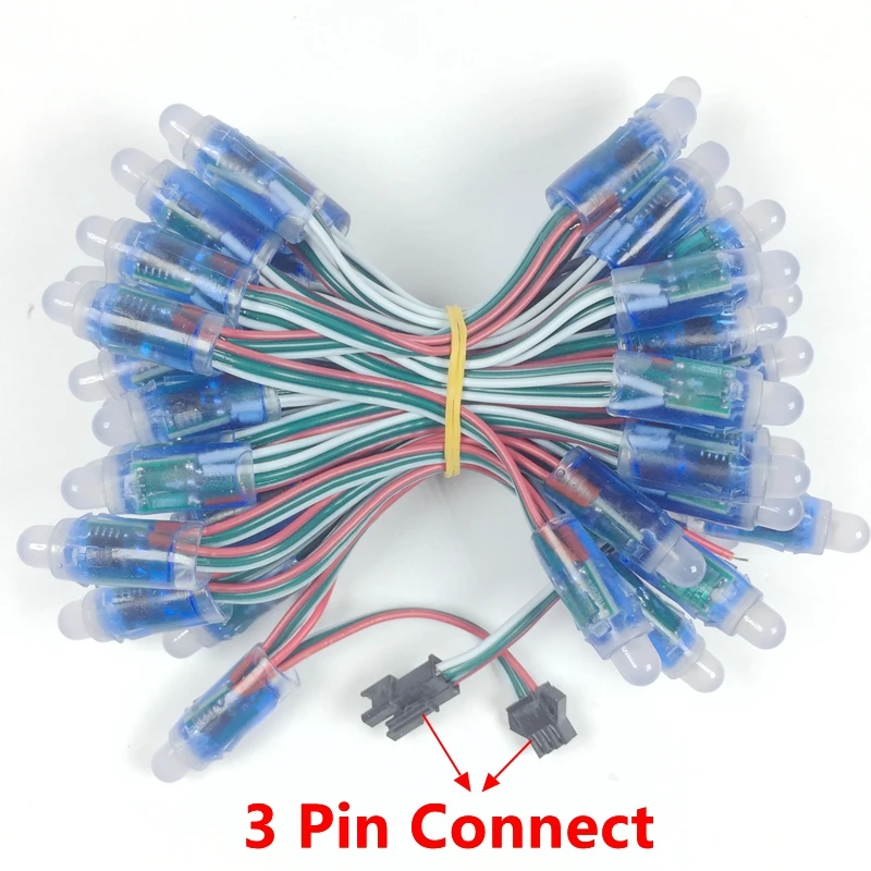 1000 шт. WS2811 Светодиодный пиксельный модуль 12 мм IP68 RGB рассеянный адресуемый для