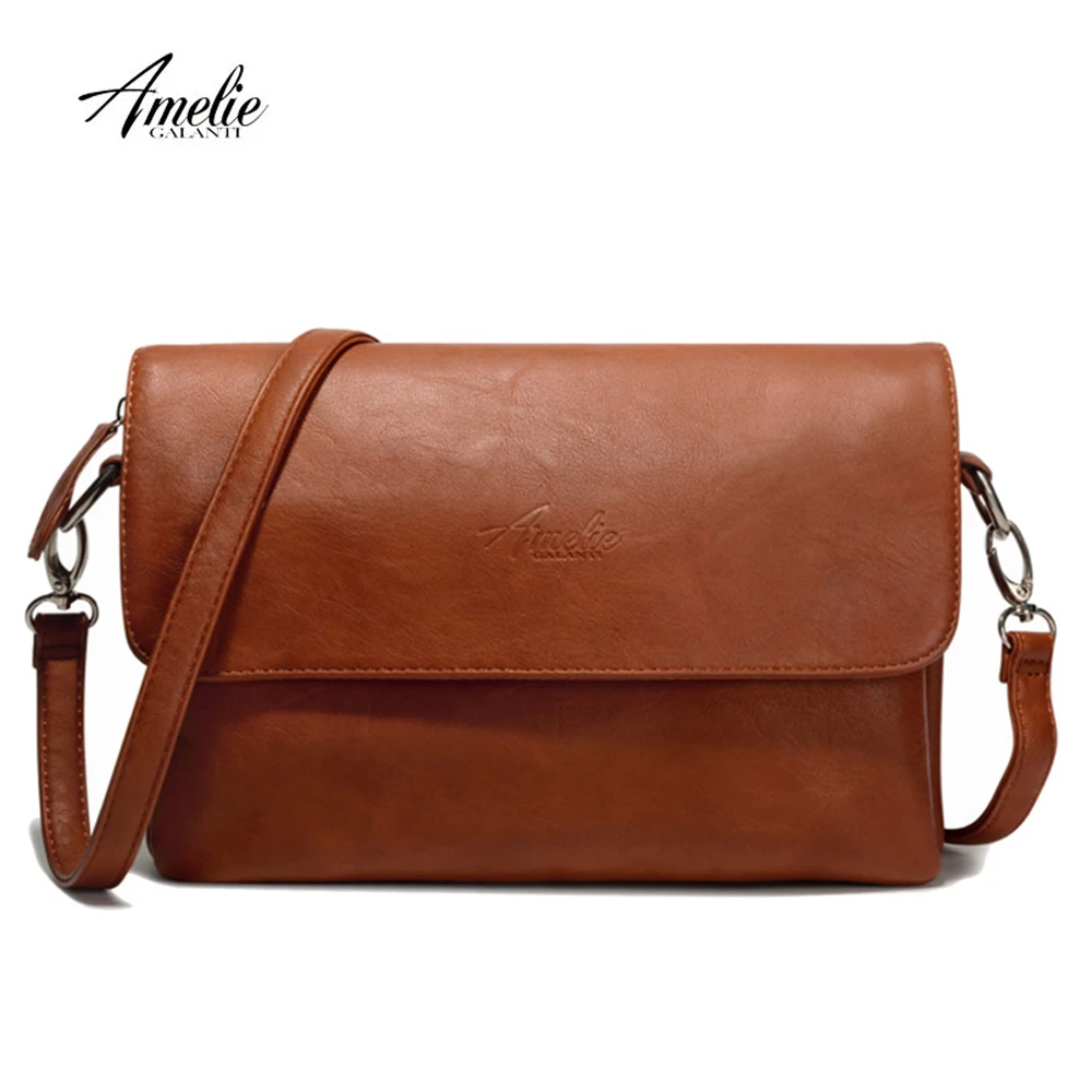 

AMELIE GALANTI Luxury Women Leather Shoulder Bags Soft PU Leather Lady Handbag Fashion Long Straps Small Female Crossbody Bag