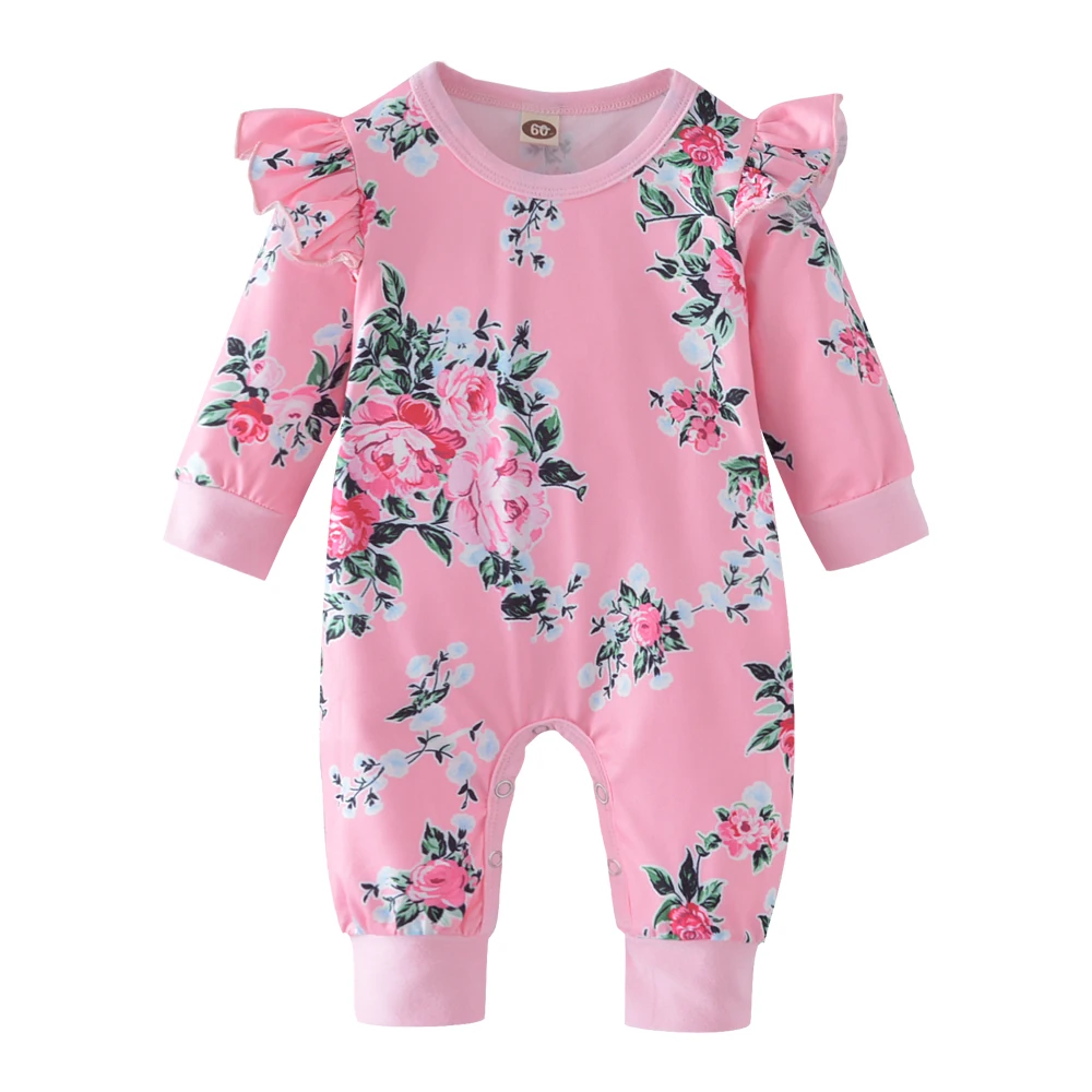 

Newborn Infant Baby Girls Clothes Cute Floral Ruffle Baby Romper Long Sleeve Jumpsuit Clothing Baby Girl Outfits