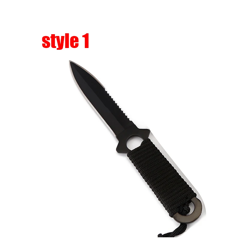 Тактический нож для выживания десантника лезвие из нержавеющей стали прямые ножи для дайвинга Открытый походный нож HU012 - Цвет: style 1