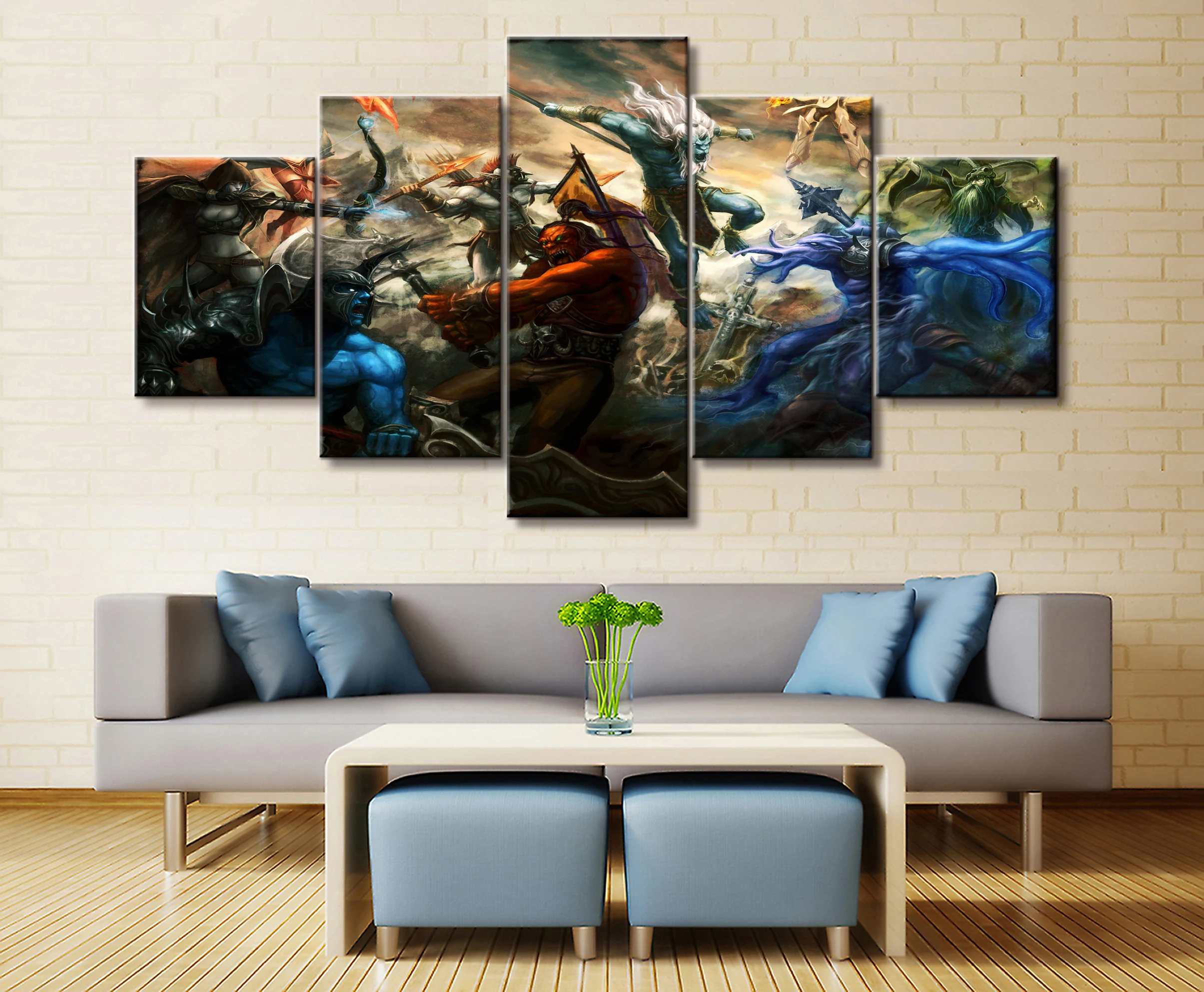  Wall Art Game Poster 5 Pieces DOTA 2 Poster Printed Canvas Painting Pictures Modern Painting On Can