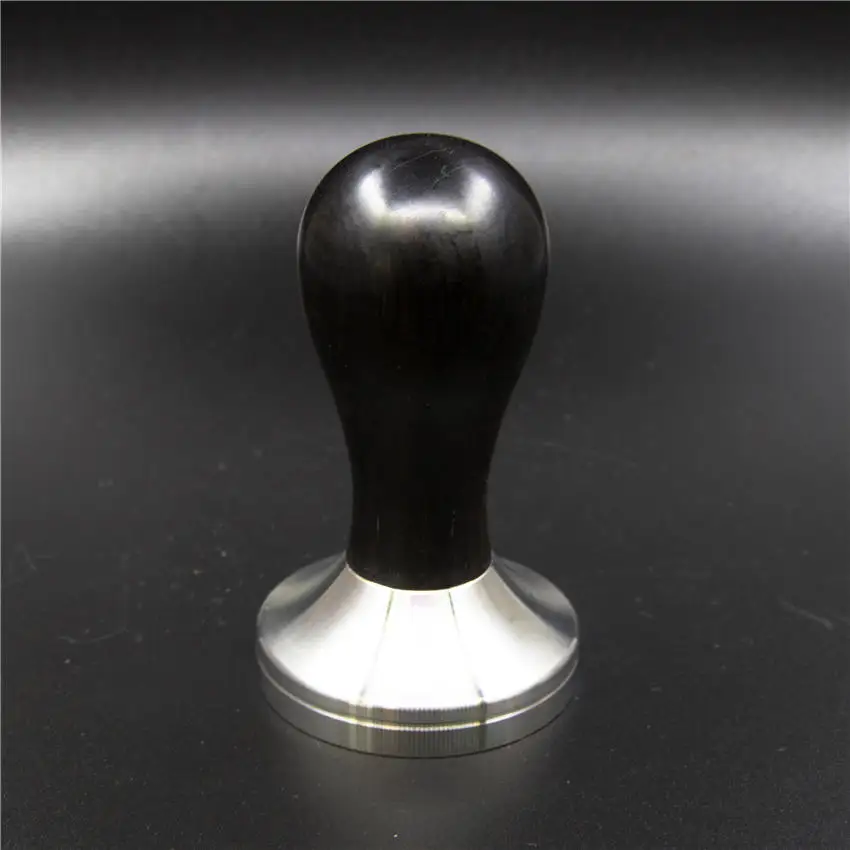 African Black Wood Handle Coffee Tamper 51/53/54/58/58.35mm Stainless Steel Espresso Powder Cafe Hammer Coffee Tools For Barista - Цвет: African Black Wood