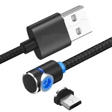 90 градусов L форма Micro USB Магнитный быстрой зарядки кабель для samsung Xiaomi Huawei HTC Microusb порты смартфон Кабели зарядное устройство