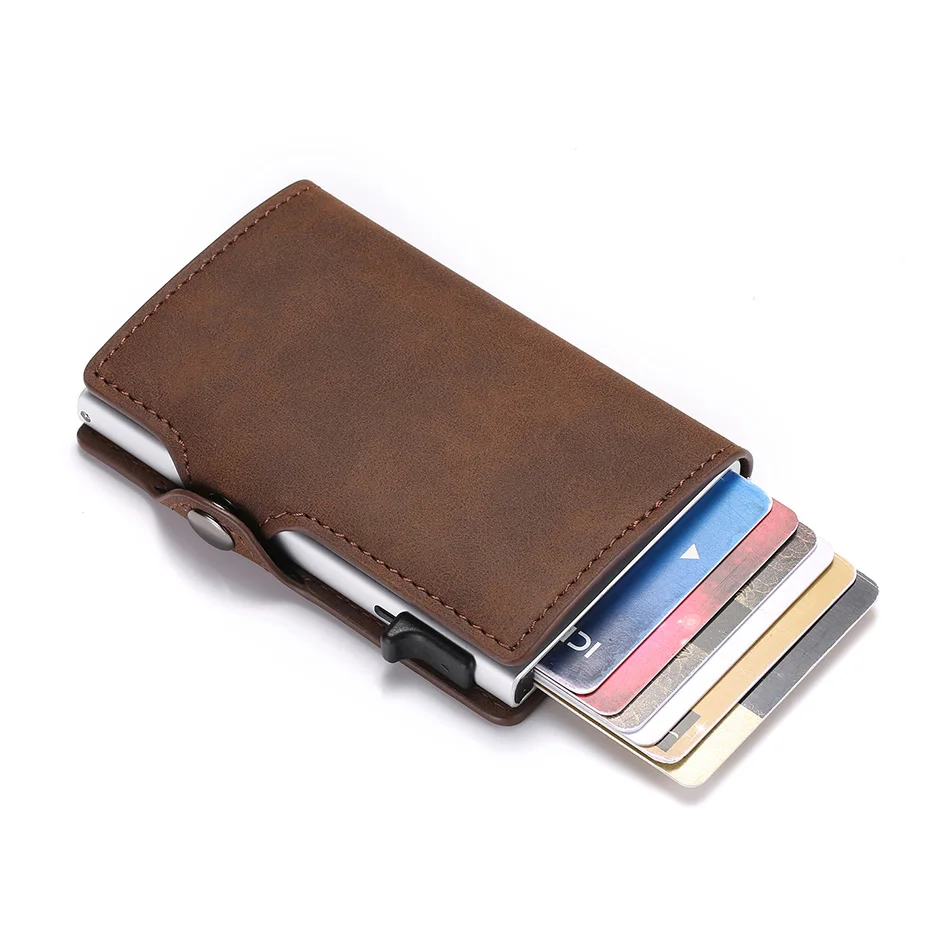 Rfid Carbon Fiber Leather Men Wallets Slim Thin Card Holder Wallets Money Bags Purse Black Small Mini Personalized Wallet Male