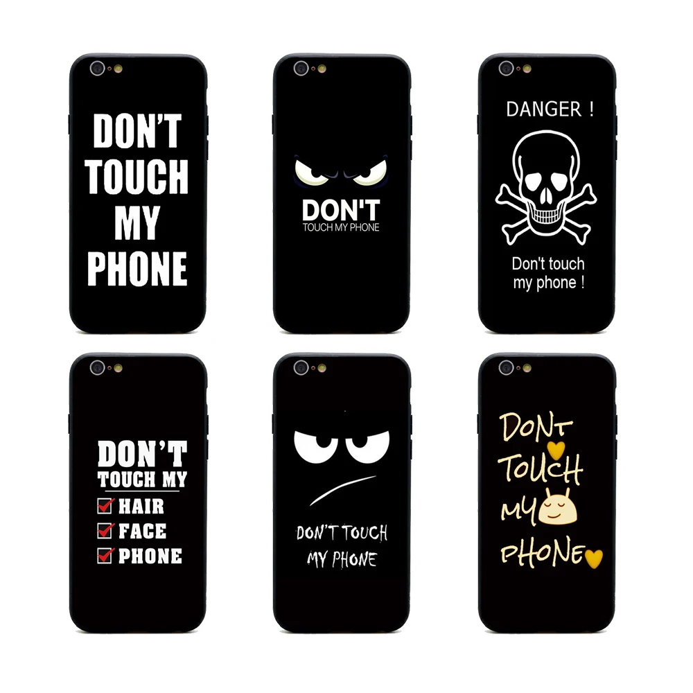 Dont touch my funny quote Чехлы для телефона из термополиуретана + PC черные чехлы iPhone X 6 6s 7 8