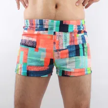 VBCYOTC мужские пляжные плавки полосатые плоские угловые шорты для плавания мужские плавки больших размеров цветные пляжные брюки