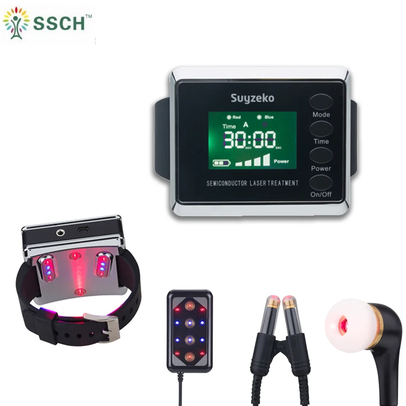 pain relief medical semiconductor infrared 650nm high blood pressure soft low level light laser wrist therapy device new 18 diode laser wrist low level laser therapy lllt for high blood pressure device no pain home use rechargeable free shipping