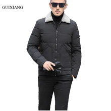 Новое поступление, зимняя Стильная мужская теплая хлопковая стеганая одежда, модная повседневная мужская однотонная куртка на молнии с отложным воротником, L-5XL