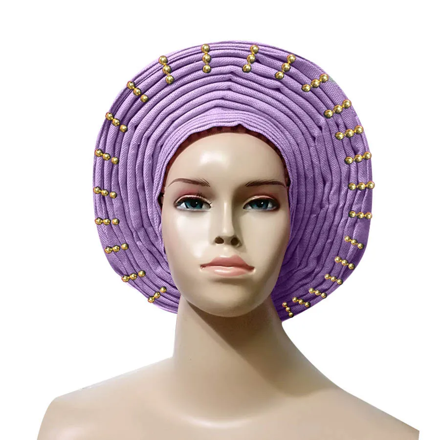 Африканский тюрбан Aso Oke для женщин - Цвет: lilac