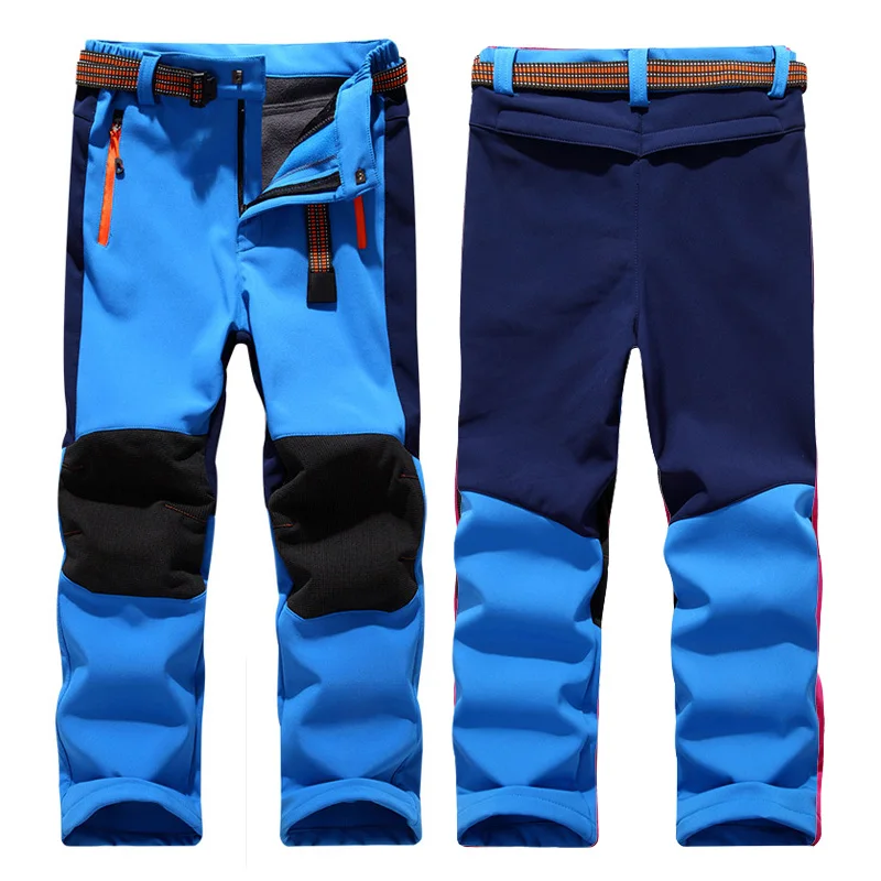 Детские теплые флисовые лыжные штаны для девочек, Pantalon De Ski, ветрозащитные штаны для сноуборда, походные треккинговые штаны