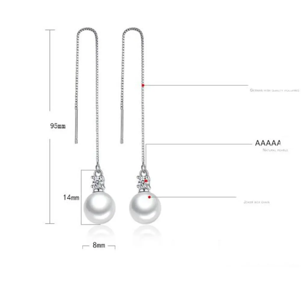 Женские длинные серьги кисточки Anenjery серебристого цвета с цирконом|earrings for|dropping