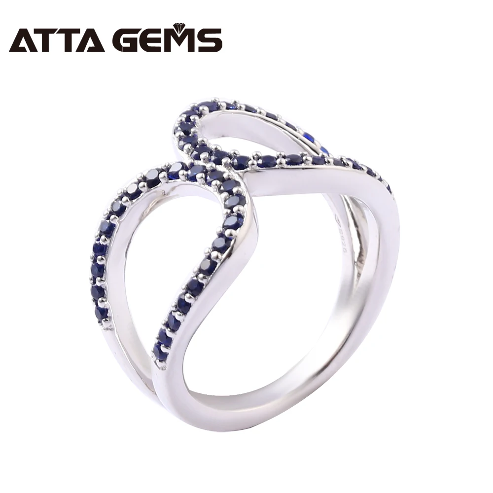 

Blue Sapphire Sterling Silver Rings Unisex Silver Rings Created Sapphire Casual Wearring Birthday Party Gifts Jewelry