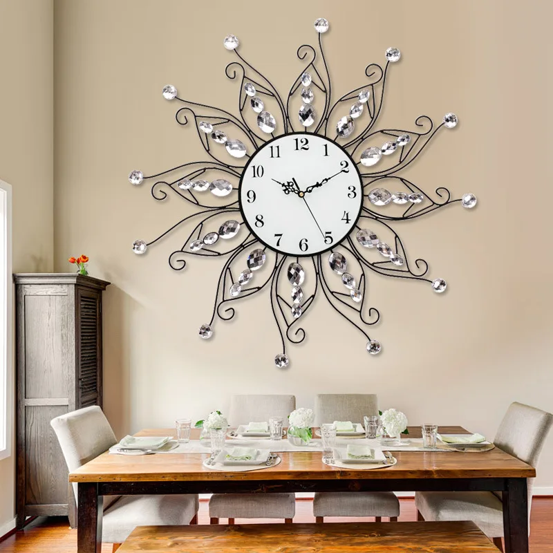 

Art Creative Wall Clock Modern Design European Home Furnishing Mute Iron Wall Clock Kitchen Watch Living Room Reloj De Pared 310
