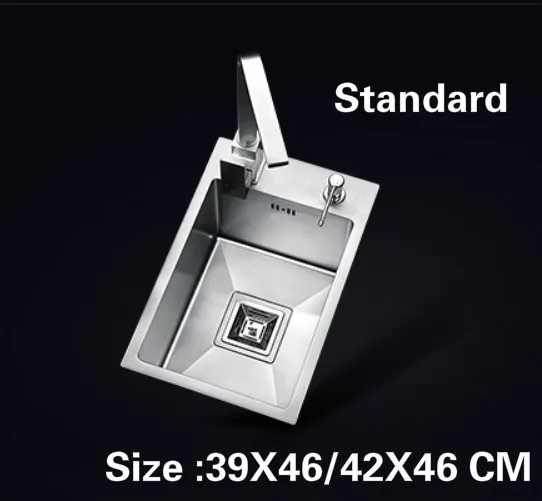 

Free shipping Apartment balcony kitchen manual sink single trough do the dishes 304 stainless steel mini hot sell 39x46/42x46 CM