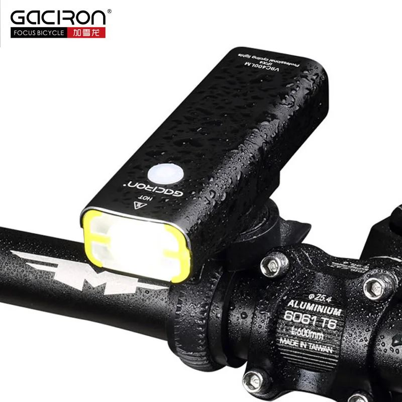 Perfect Gaciron 400Lm USB Rechargeable Bicycle Front Light 18650 Battery LED MTB Handlebar Flashlight Cycling Road Bike Headlight Torch 3