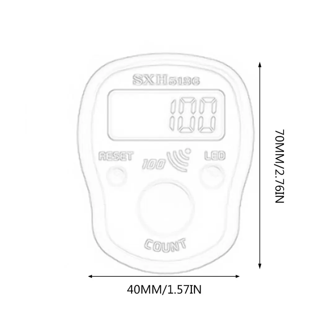 finger LCD Electric Digital Display counter with LED Light Magic Stitch Marker Row For Buddha Pray Sewing Knitting Weave Tool