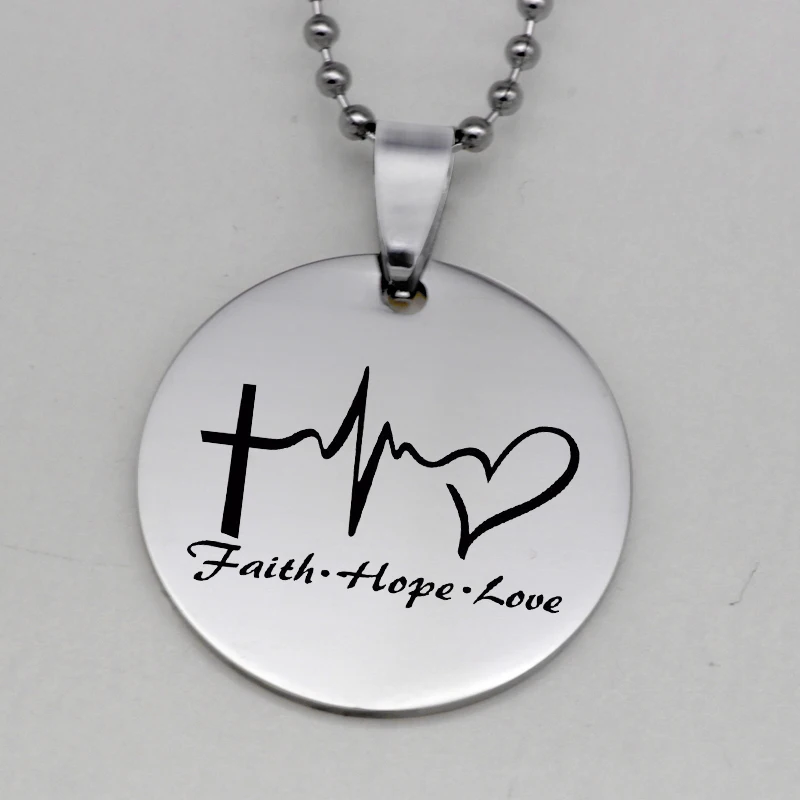 Вдохновляющее ожерелье из нержавеющей стали с подвеской вера надеюсь любовь