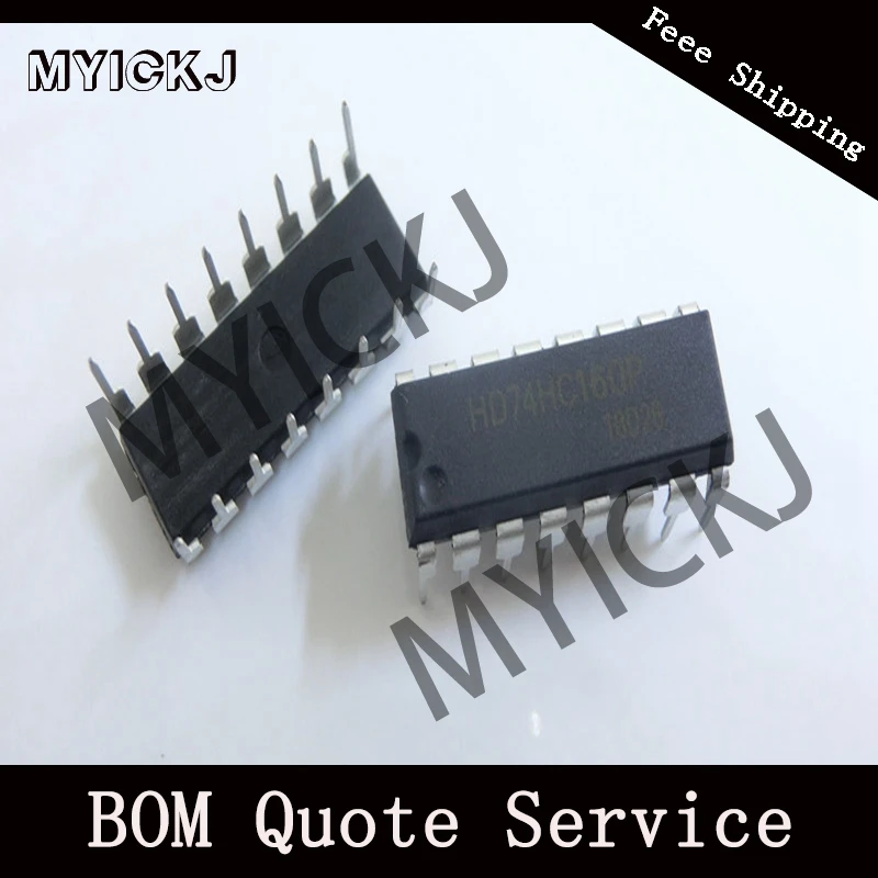 

5pcs HD74HC160P Synchronous Decade Counter (Direct Clear) 16DIP IC CHIP