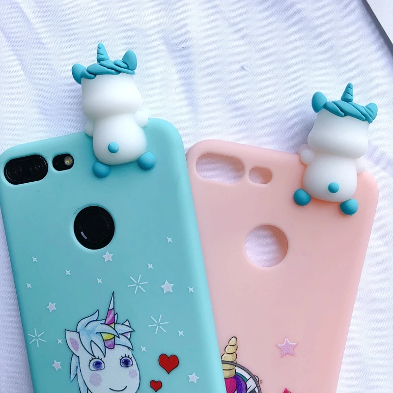 Y5 Y6 Y7 Prime 3D чехол для etui huawei Y7 Prime чехол Kawaii Медведь Единорог для Funda huawei Y5 Y6 Y7 Prime чехол