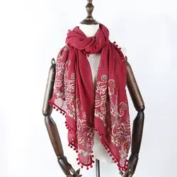 Вышитый два маленьких шарфа из меха кешью женский негабаритный дикий шарф с вышивкой национальный ветер двойного назначения