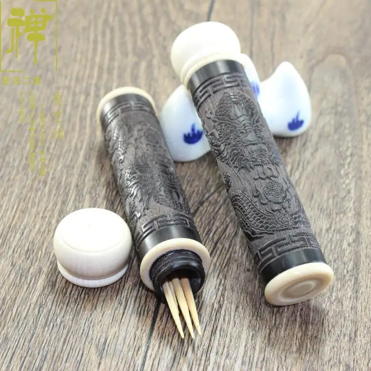 

There are utensils ebony screw carved with imitation toothpicks extinguishers aloes tube joss stick pipe smoked incense burner