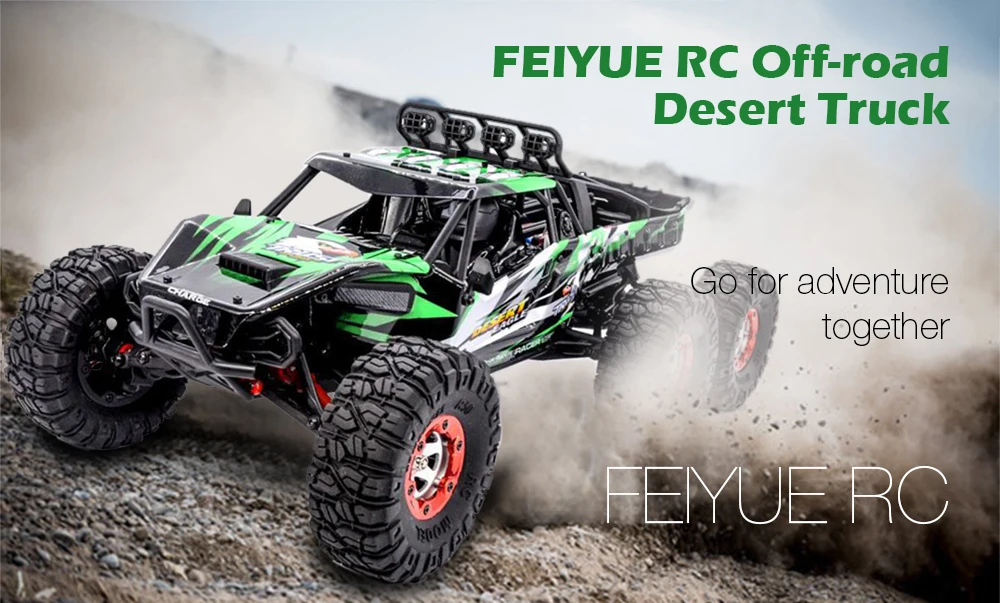 Новое поступление FEIYUE FY06 1:12 2,4 GHz 6WD RC внедорожный пустынный грузовик RTR 60 км высокоскоростной/металлический амортизатор гоночных автомобилей