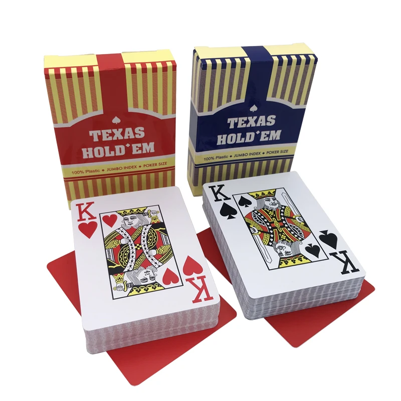 

2Sets/Lot New Baccarat Texas Hold'em Plastic Poker Cards Big Number Waterproof Frosting Playing Cards Board Games 2.48*3.46 inch