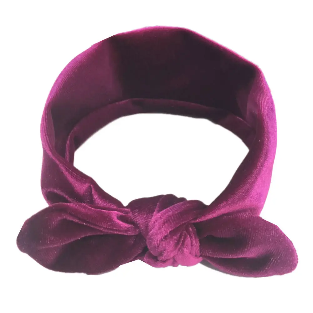 11 шт. для маленьких девочек бархатная лента повязки на голову с бантом большой бант резинки для волос - Цвет: K