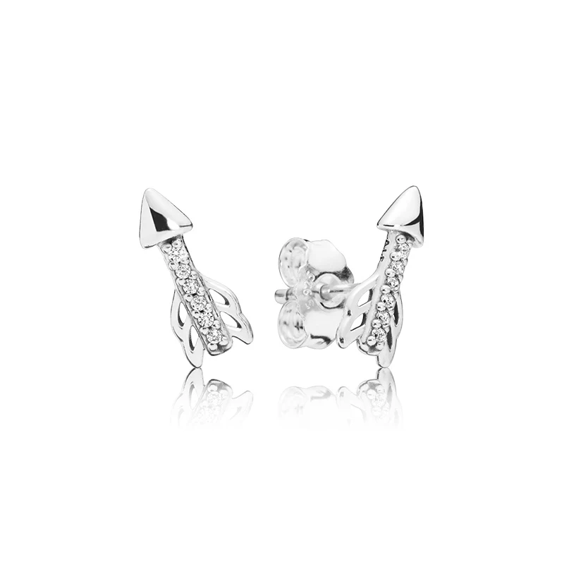 

100% 925 Pure Silver Plate 1:1 Reprint Shine Arrow Ear Nail Factory Direct Batch Free