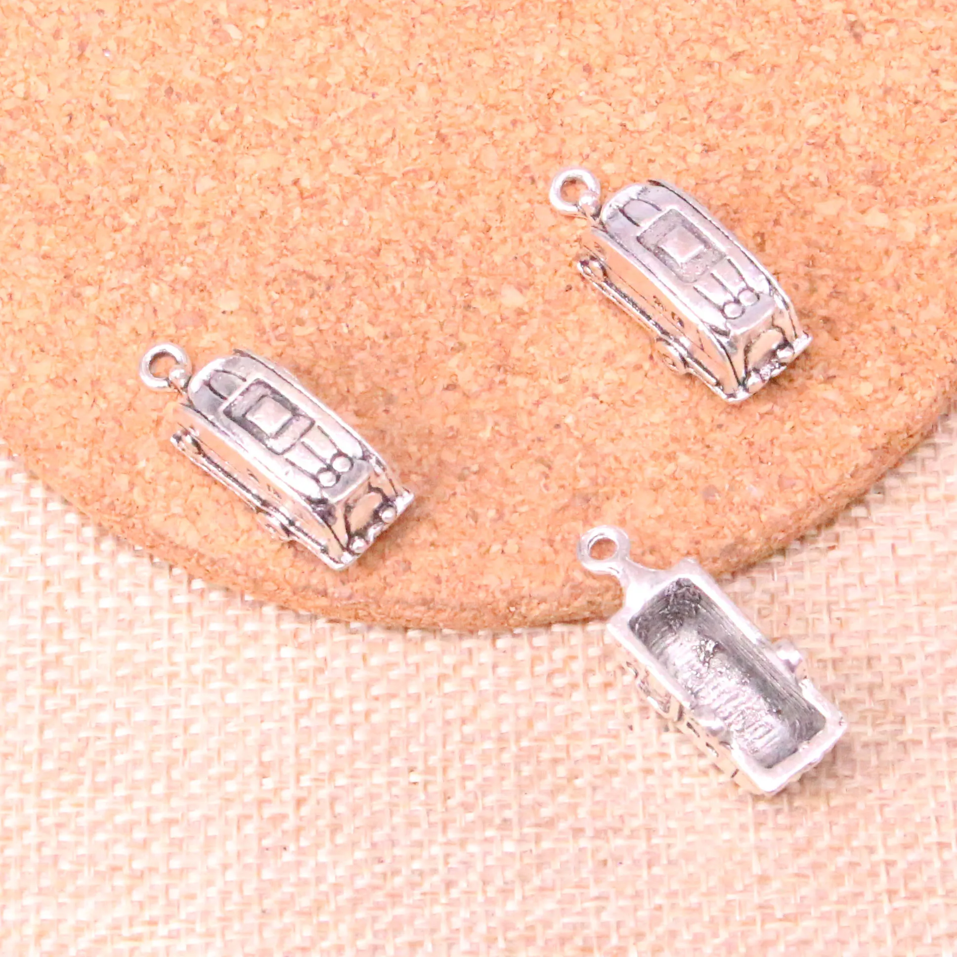 

8pcs Tibetan Silver Plated shuttle trailer touring Charms Pendants for Jewelry Making DIY Handmade Craft 26*7*6mm